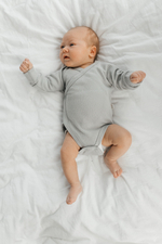 Боди с длинным рукавом с запахом, Серый