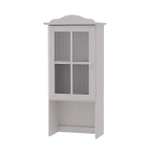 Шкаф витрина, 48х28х109, Лена, стеклянная для посуды, с полками (верхняя часть буфета Лена), белый, массив сосны, Dipriz