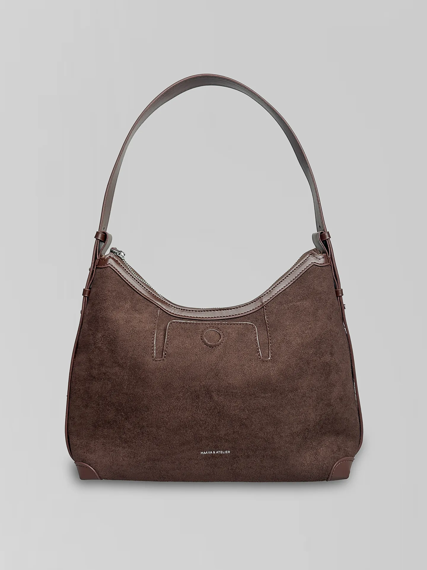 Сумка May Va 5057 замшевая на замке с одной ручкой и наружным кармашком на кнопке