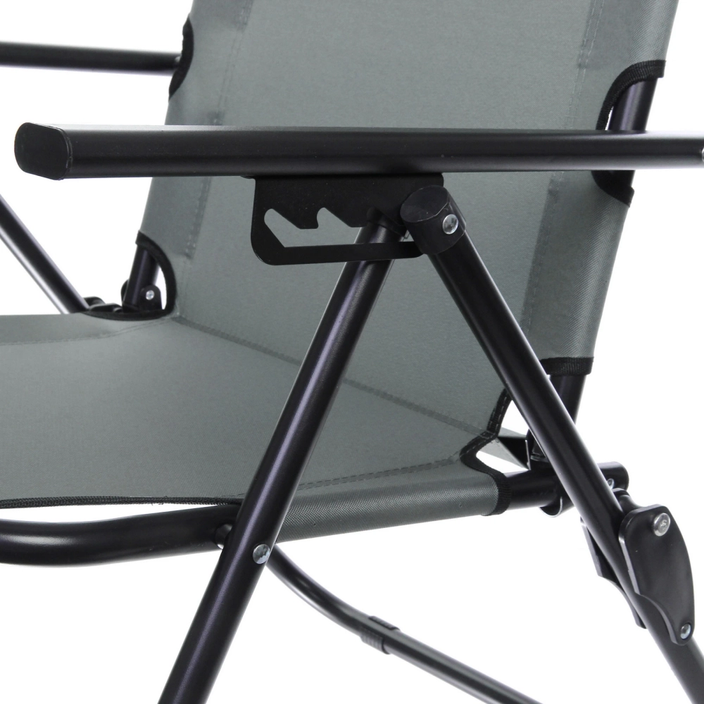 Кресло складное с подлокотниками TFS1608, 54*68*95 см, 3 положения, серый.