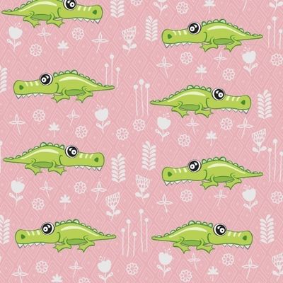 Crocodile pattern design with several alligators. animal illustration