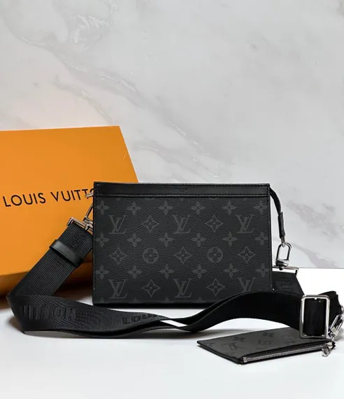 Бумажник Louis Vuitton Gaston Wearable, черно-серый