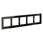 Рамка стеклянная VOLTUM S70 на 5 постов, (черный,стекло)