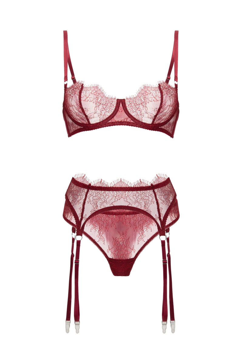 Пояс для чулок Elly бордовый