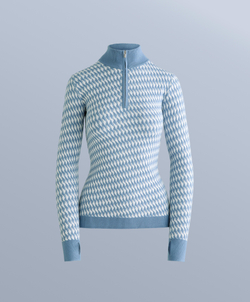 Oysho Бесшовная термофутболка базового слоя из жаккардового трикотажа, голубой