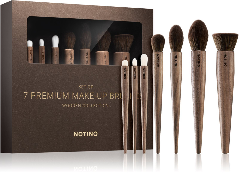 Notino Wooden Collection Make-up brush set - набор кистей /  7 шт.   / GTIN 3760275386113