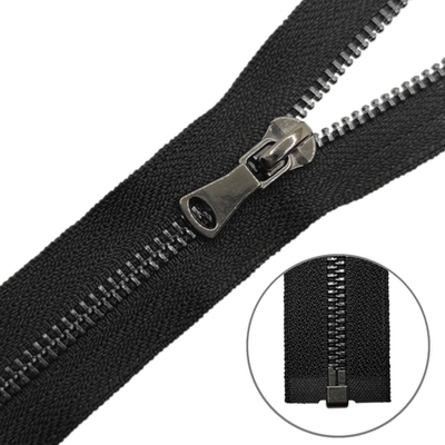 Молния металл Т5, L 70 см, чёрный/тёмный никель