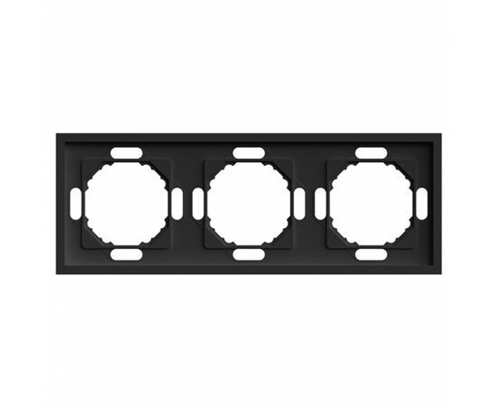 Рамка 3-местная с покрытием Soft Touch, серия Эмили !!3 штуки !!, PFR00-5003-05, черный уголь, STEKKER 49860