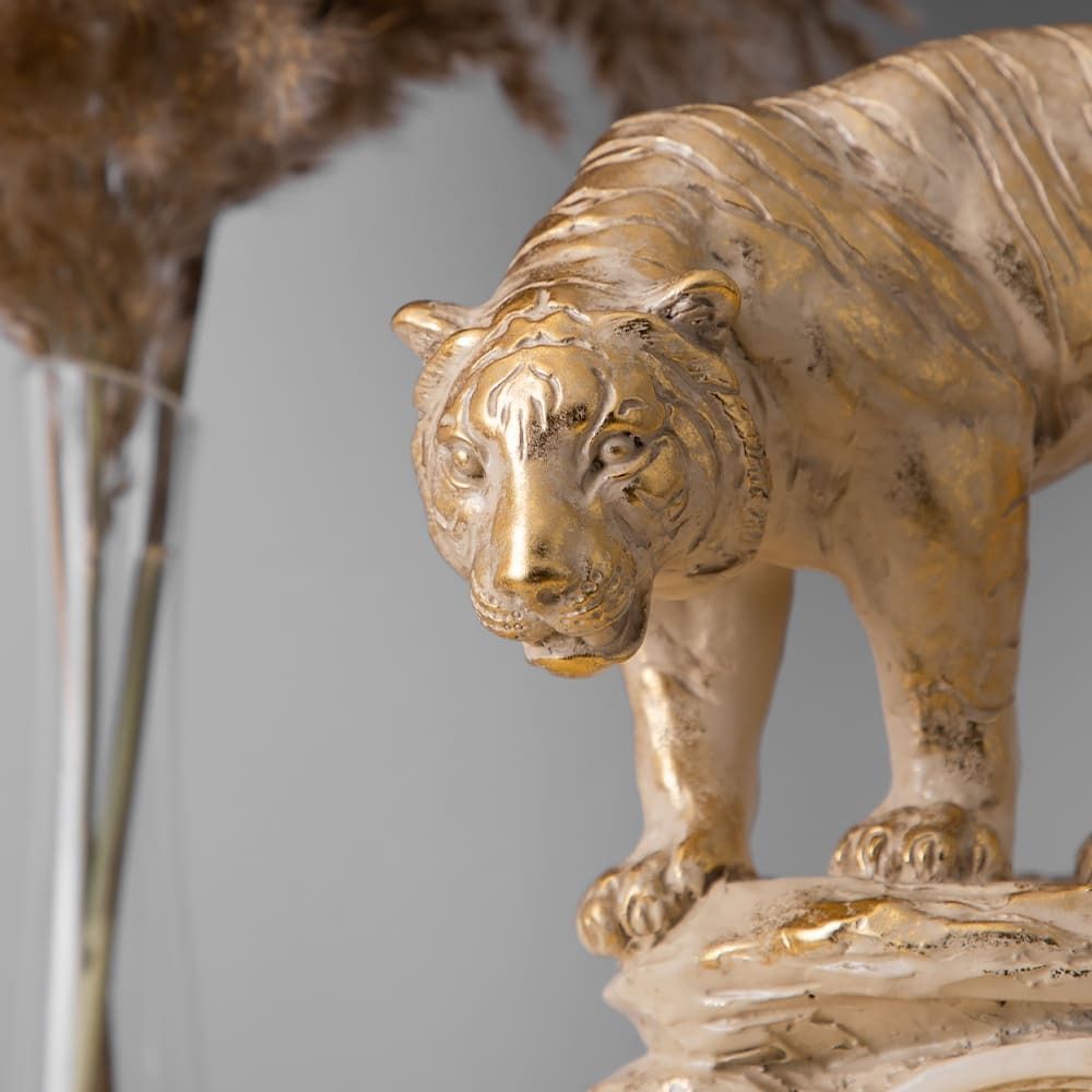 Часы Тигр Айвори Мраморное Золото