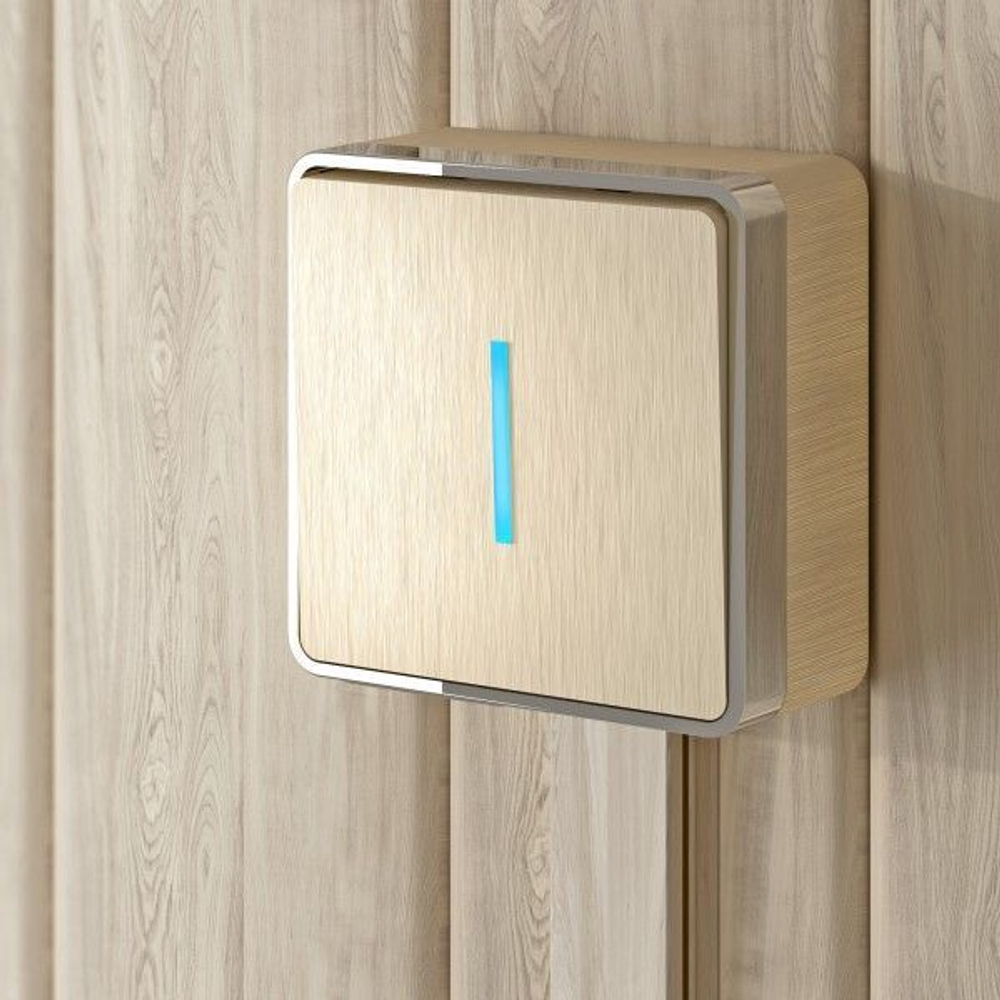 Выключатель одноклавишный с подсветкой Gallant (шампань рифленый)