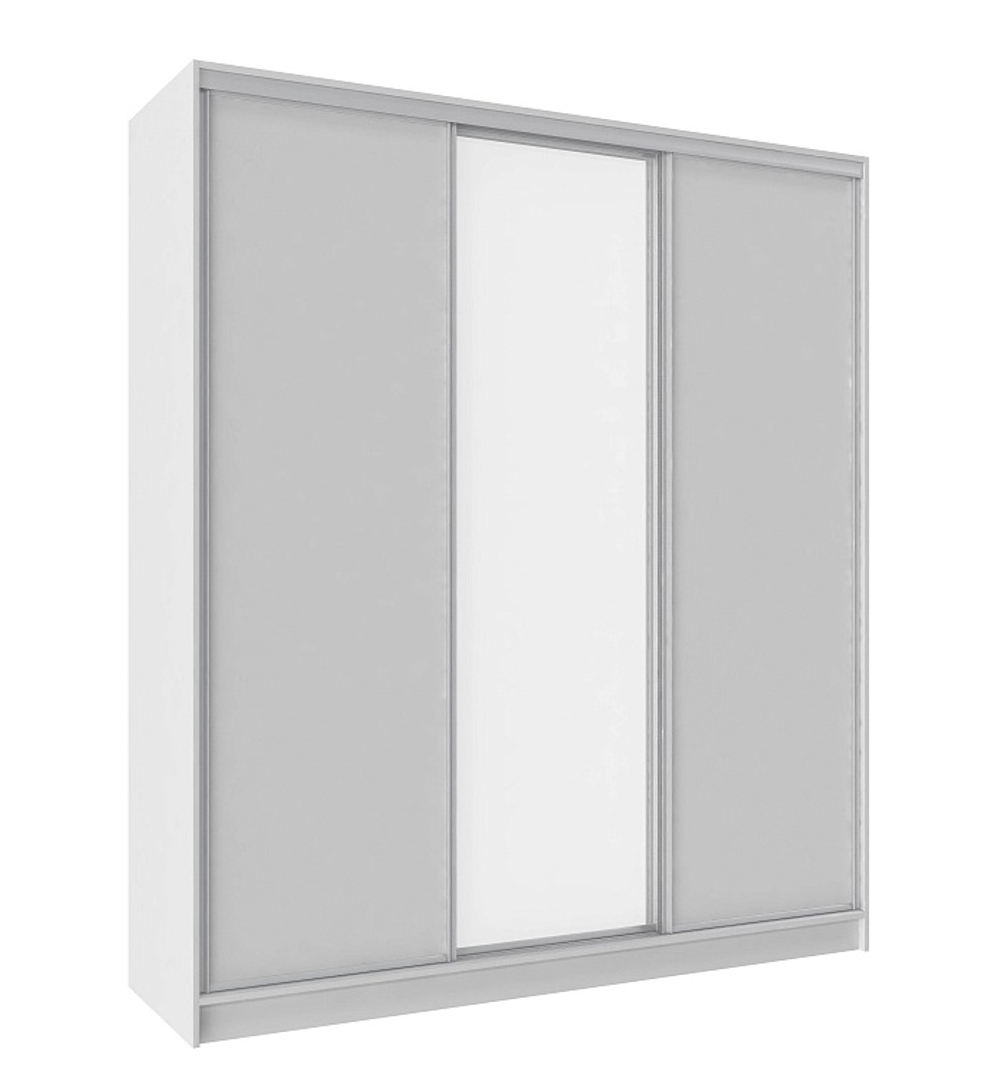 Шкаф-купе трехдверный с зеркалом 2000 Домашний Белый