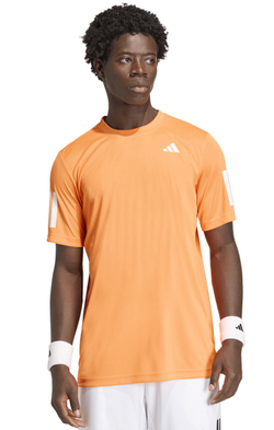 Мужская теннисная футболка Adidas Club Tennis Climacool 3-Stripes - pure orange