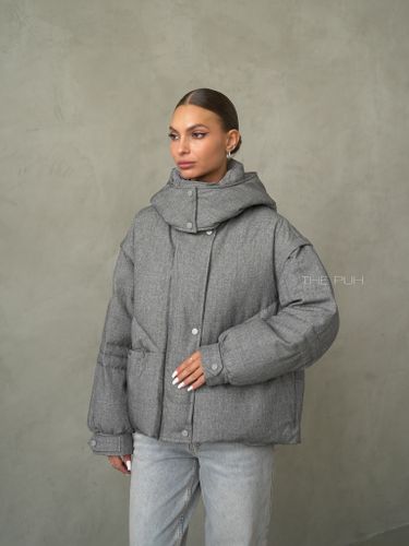 Графитовый пуховик-трансформер на молнии