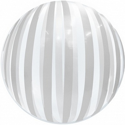К 18'' Deco Bubble Серебряные полосы Прозрачный Кристалл