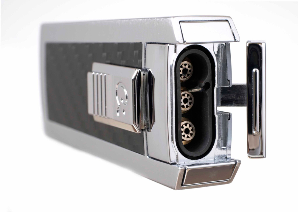 Зажигалка Caseti сигарная, турбо (тройное пламя), карбон CA439-1