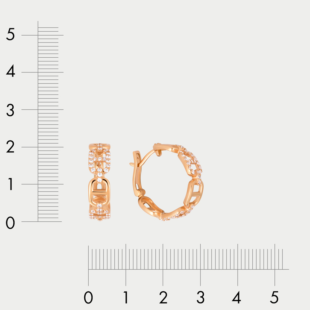 Женские серьги из розового золота 585 пробы с фианитами (арт. С1343-5101)