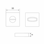Комплект для сантехнической двери Аллюр, КОЛОМБО SN+L7050S SN+BK-S1 SN/CP(2380/S7050), 15202, никель