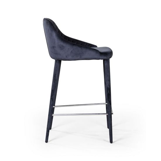 Стул полубарный Douglas, бархат чёрный