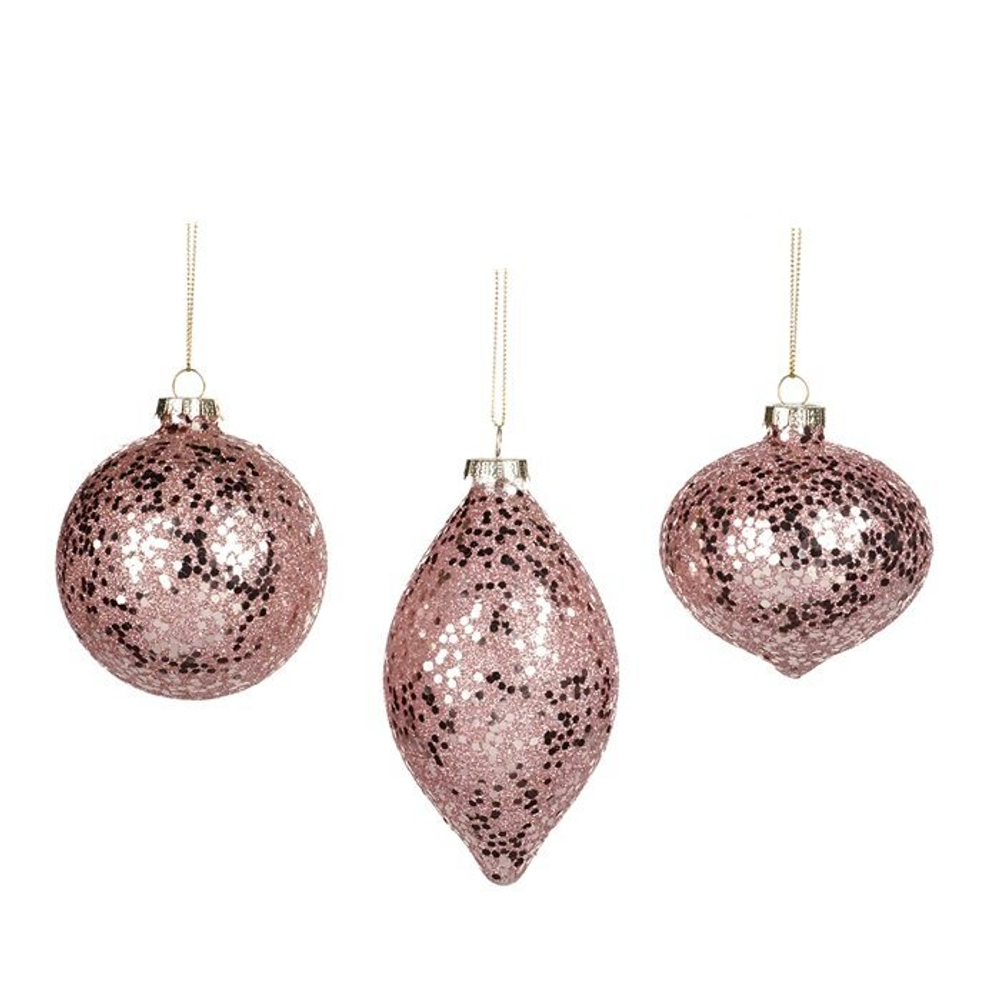 Шар 8см Goodwill Glitter Covered Ball розовый в ассортименте