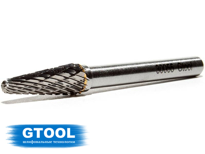Борфреза GTOOL форма L конус с закруглённой головкой, диаметр головки 8мм