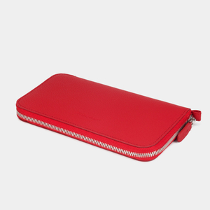 Кожаный кошелек женский, теленок красного цвета