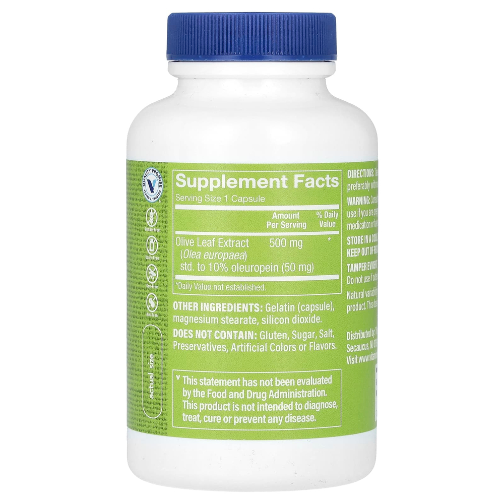 The Vitamin Shoppe, экстракт листьев оливкового дерева, 500 мг, 100 капсул