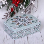 Банка жестяная «Снежинка» 1500мл 18,7*13,4*7см