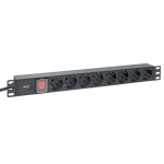 Блок розеток 19", 8 розеток EKF TRP-HPD-LS-16A-8SH-2MSH