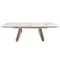 Раздвижной обеденный стол 1193 из керамики в мраморной отделке, стали и ореха