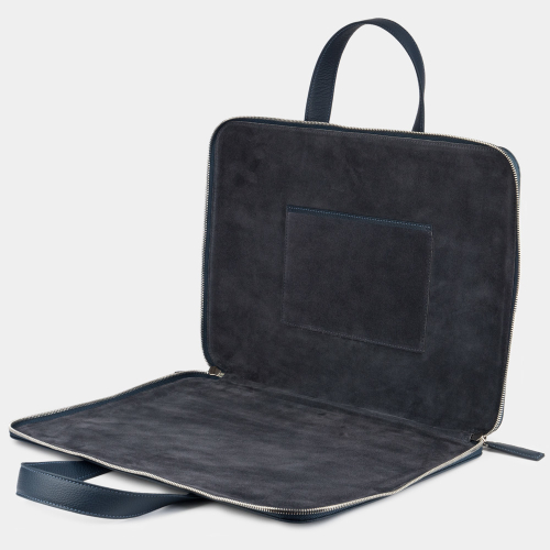 Сумка для MacBook Pro 16 - 17 из кожи теленка, синего цвета