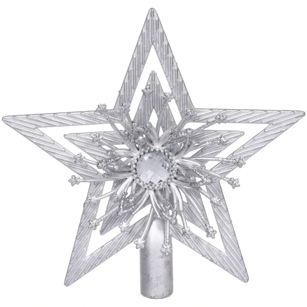 Звезда на ёлку 14*14 см «Лучезарная», Серебро