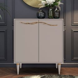 Комод Арт Колор matte Классик Голд с 2 полками Серый агат матовый