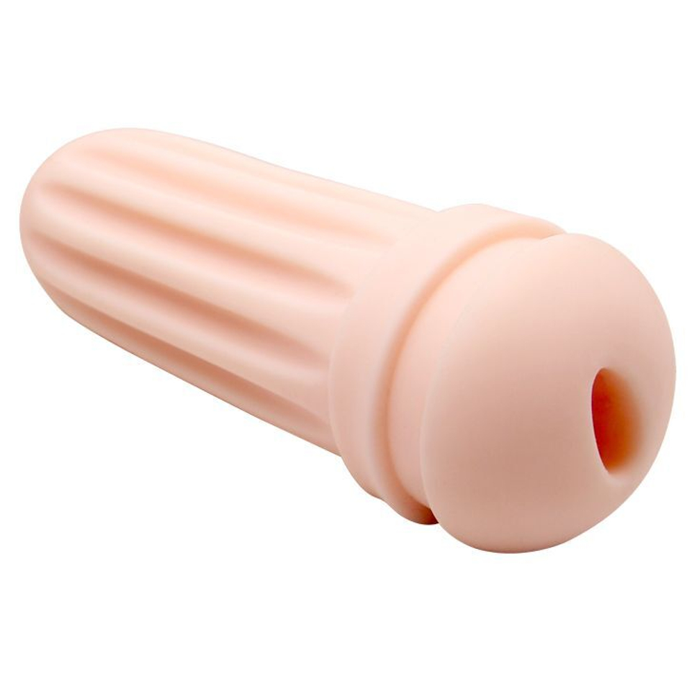 Телесный мастурбатор-вагина Alice в черной колбе (Цвет: телесный с черным)