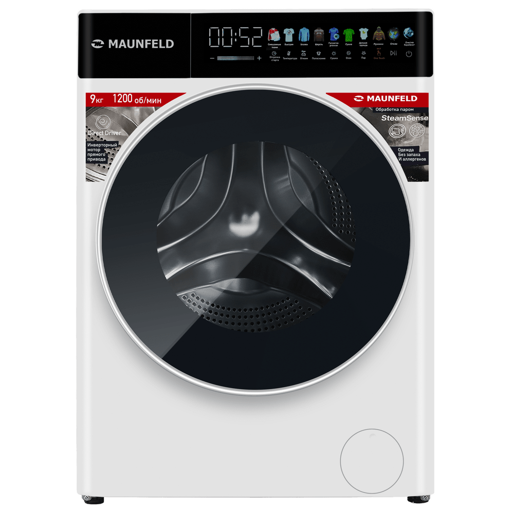 Стиральная машина c инвертором и паром MAUNFELD MFWM129WH05