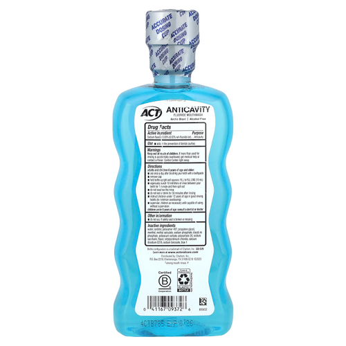 Act, ополаскиватель для рта с фторидом, против кариеса, арктический заряд, 532 мл (18 жидк. унций)