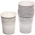Стакан бумажный 0,2л в наборе 10 шт «Орнамент», серебро