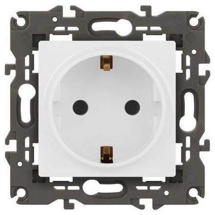 Розетка 1-м СП Эра Elegance 14-2101-01 16А IP20 16AX 250В 2P+E Schuko бел. Эра Б0034264
