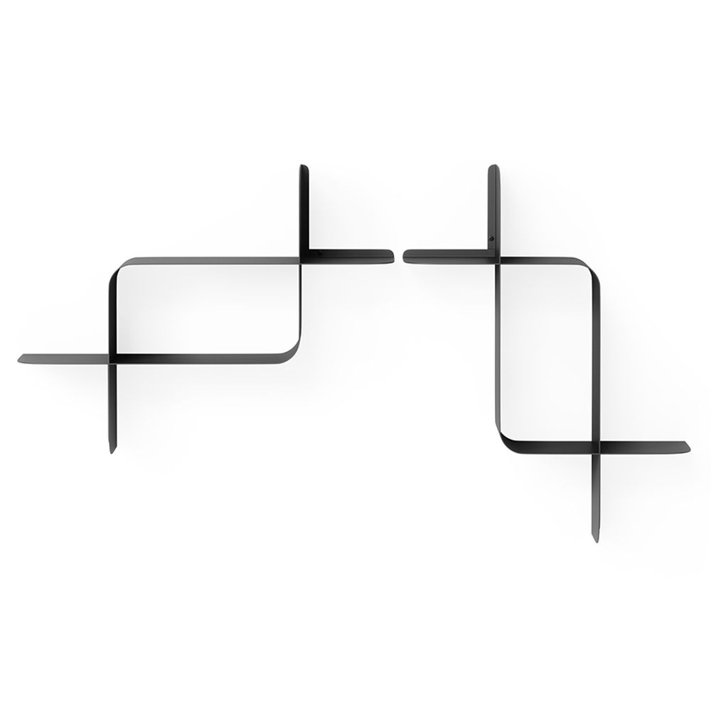 Набор металлических настенных полок Montage, 2 шт., черные