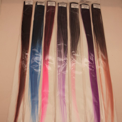 `Прядь волос на заколке(искусственные), длина 50см, ширина 3,2см, цвет №013 градиент черный-фиолетовый