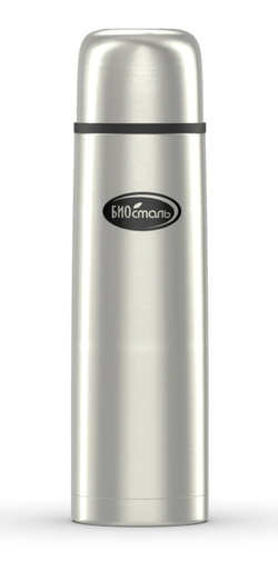 Термос Biostal (1 литр), узкое горло, пробка с ситечком, пробка с кнопкой