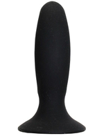 Чёрный анальный массажёр из силикона - 12 см.