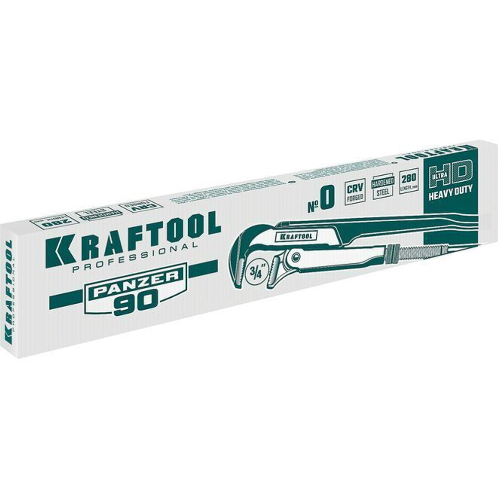 Ключ трубный / газовый 3/4" сантехнический Kraftool PANZER-90 №0 прямые губки