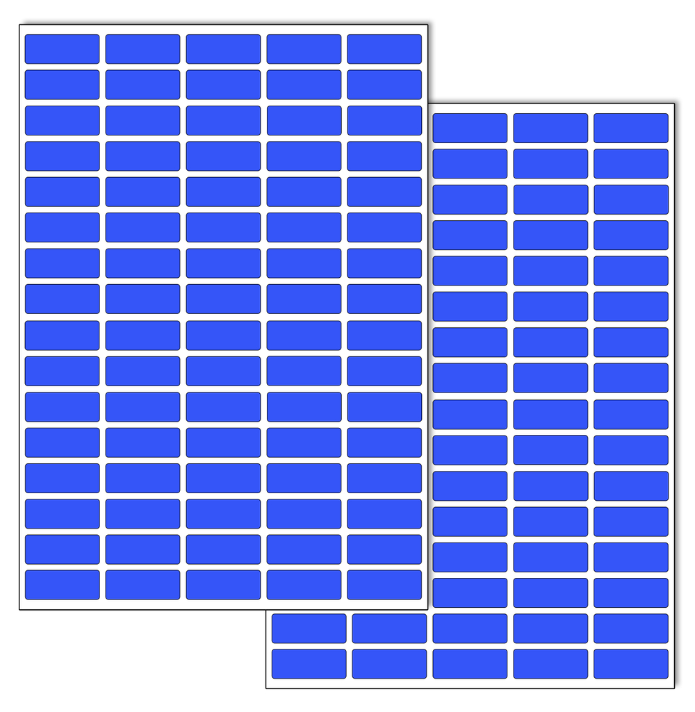 Светло-синие виниловые наклейки для маркировки Policomprint М8, 25х10 мм. 160 шт.