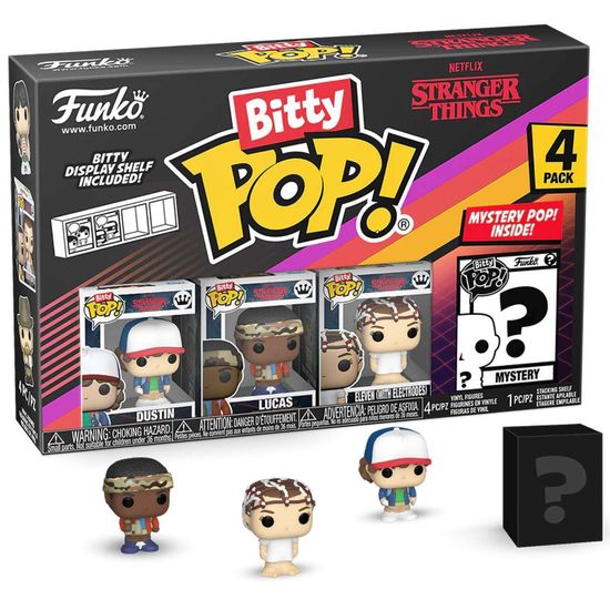 Фигурка Funko Bitty POP! Stranger Things SZN1 Dustin+Lucas+Eleven+Mystery (1 of 4) 4PK 83662 / Фигурка Фанко Битти ПОП! по мотивам сериала "Очень странные дела"