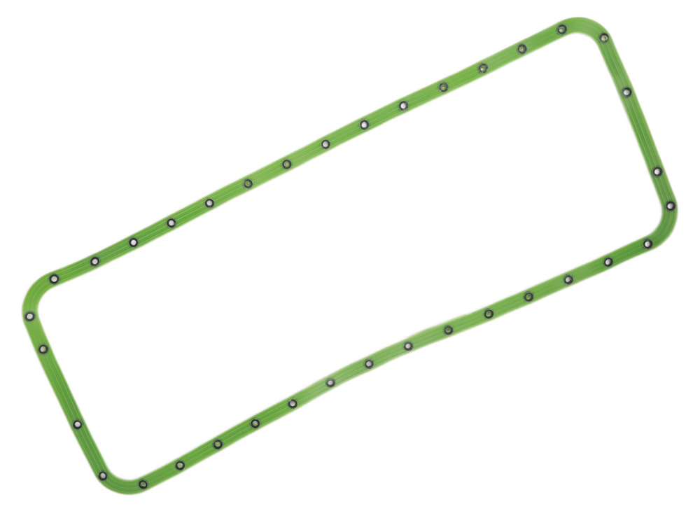 Прокладка поддона маслянного картера ЯМЗ 238 зеленый силикон с шайбами ПРЕМИУМ (ПТП64)