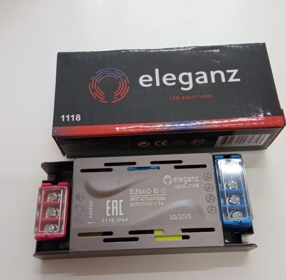 Блок питания 60Вт, 12В, 5A, IP44 ELEGANZ