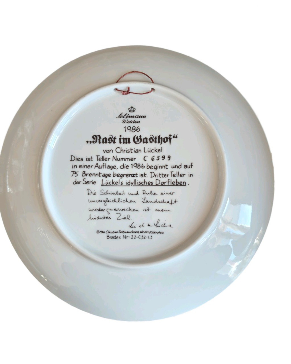 Тарелка декоративная "Отдых в гостинице" Германия