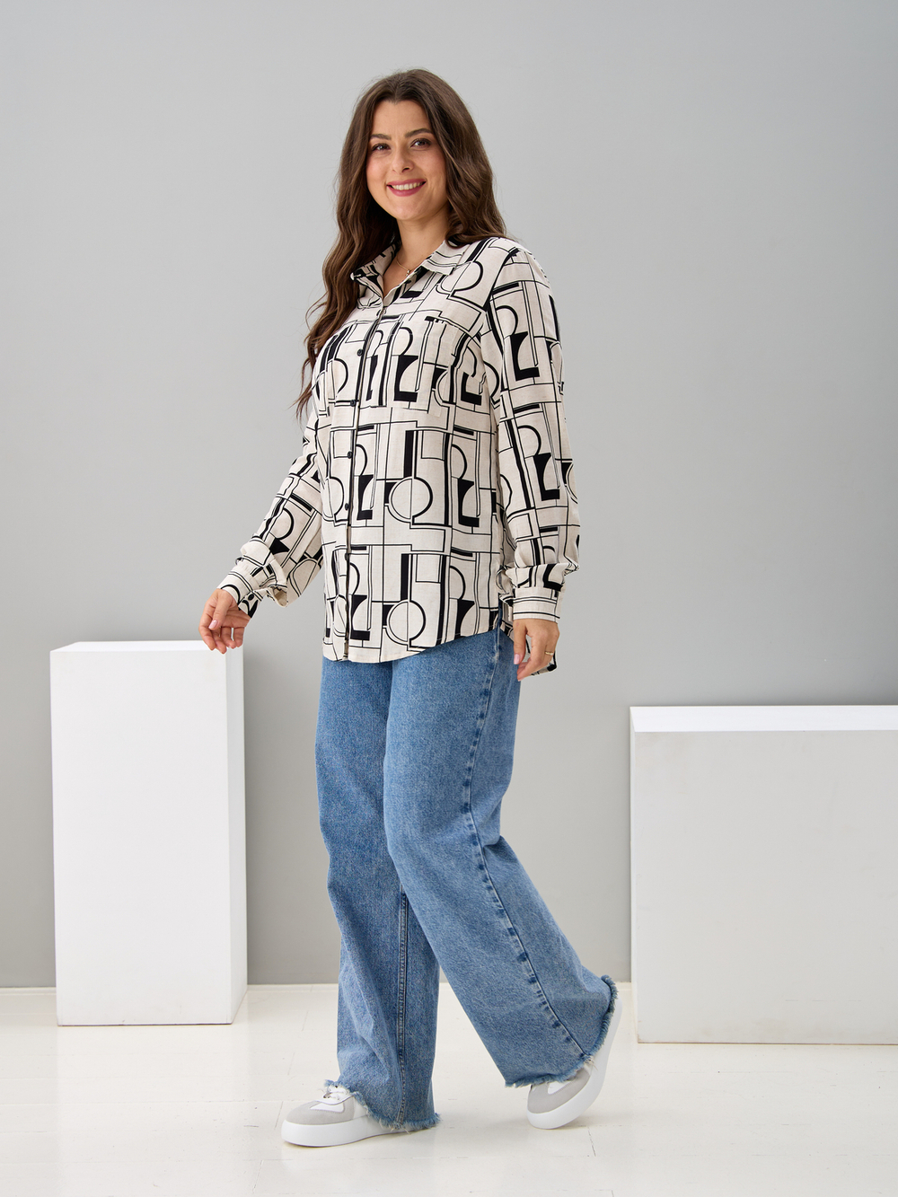 Рубашка Ртс-058/бежабстракция