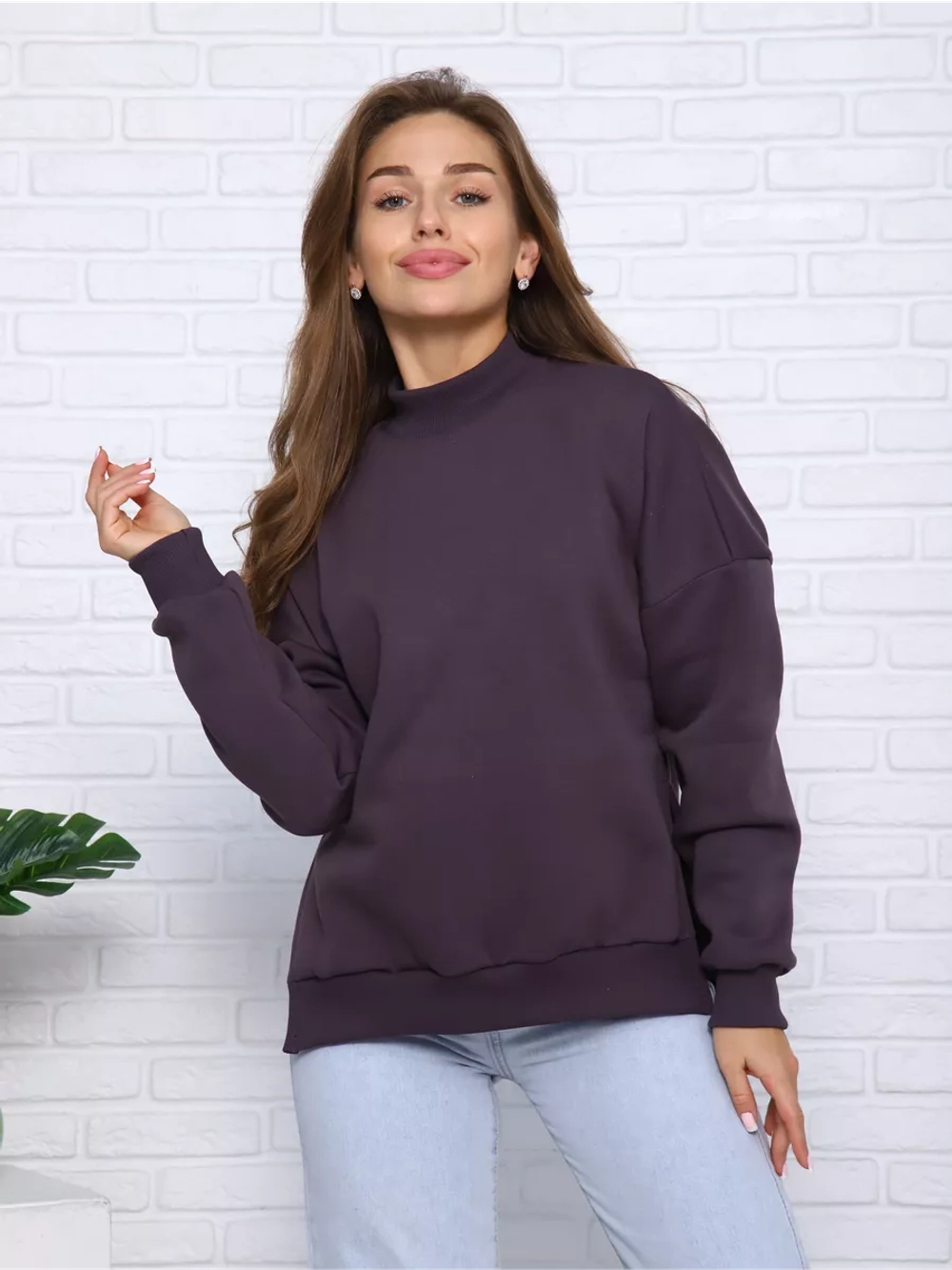 Свитшот утепленный базовый оверсайз