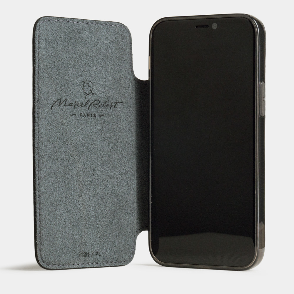 Чехол Benoit для iPhone 12 Mini из натуральной кожи теленка, цвета черный